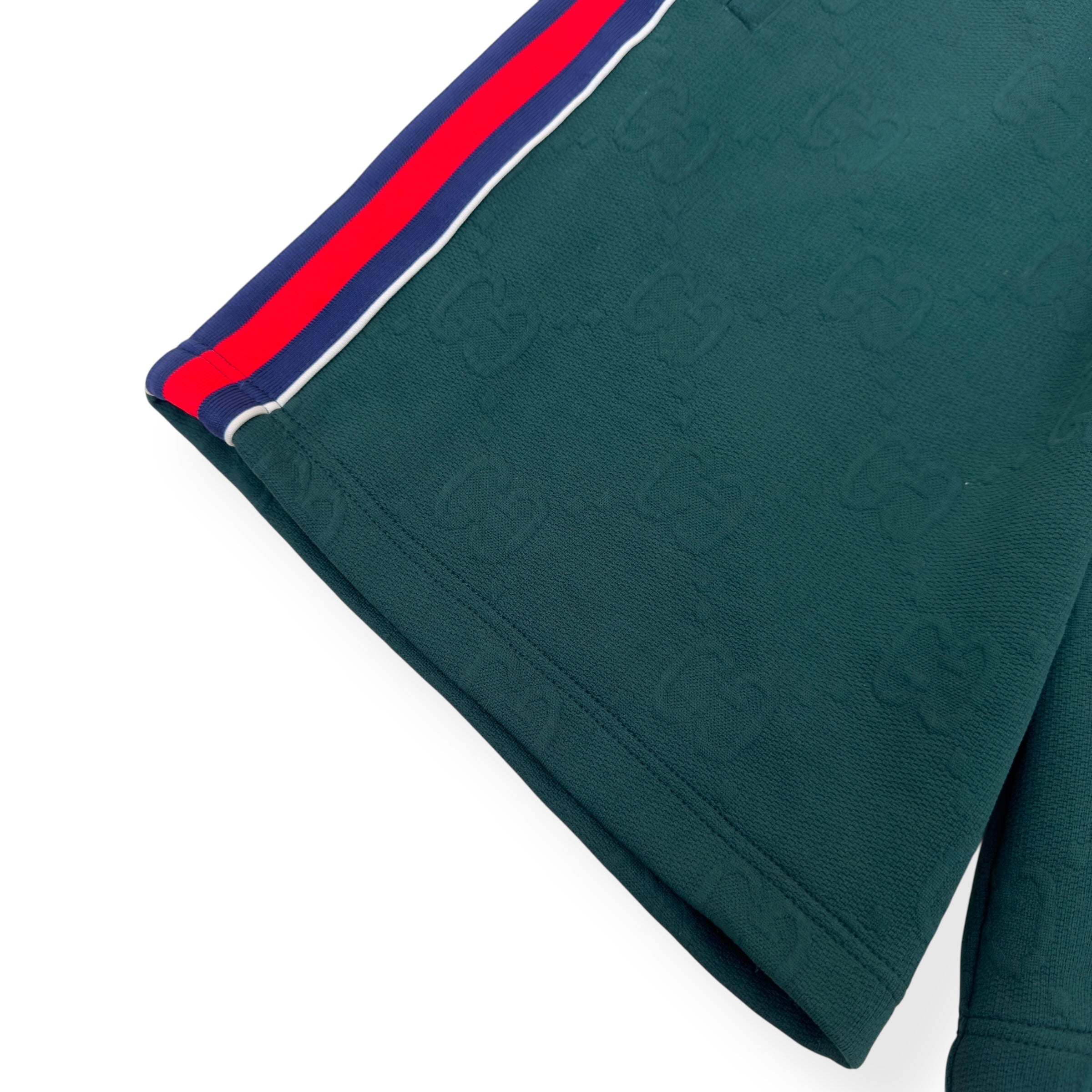 GUCCI GG JACQUARD JERSEY SHORTS FOREST GREEN M