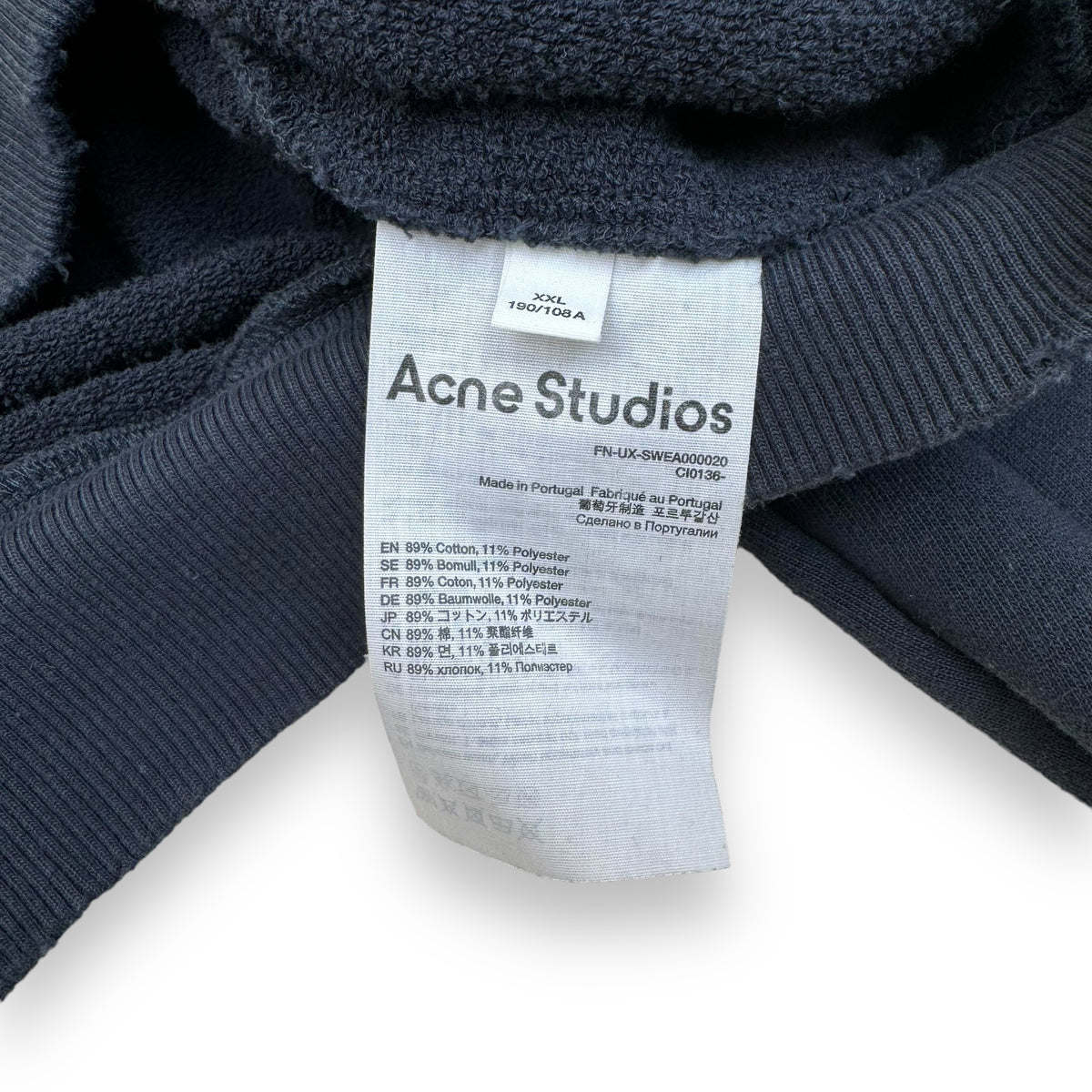 ACNE STUDIOS LOGO HOODIE BLACK XXL