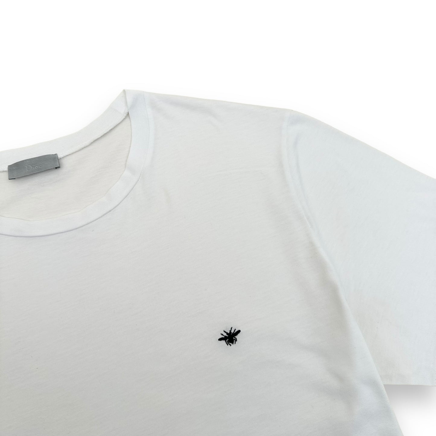 DIOR EMBOSSED BEE LOGO COTTON T-SHIRT WHITE XL
