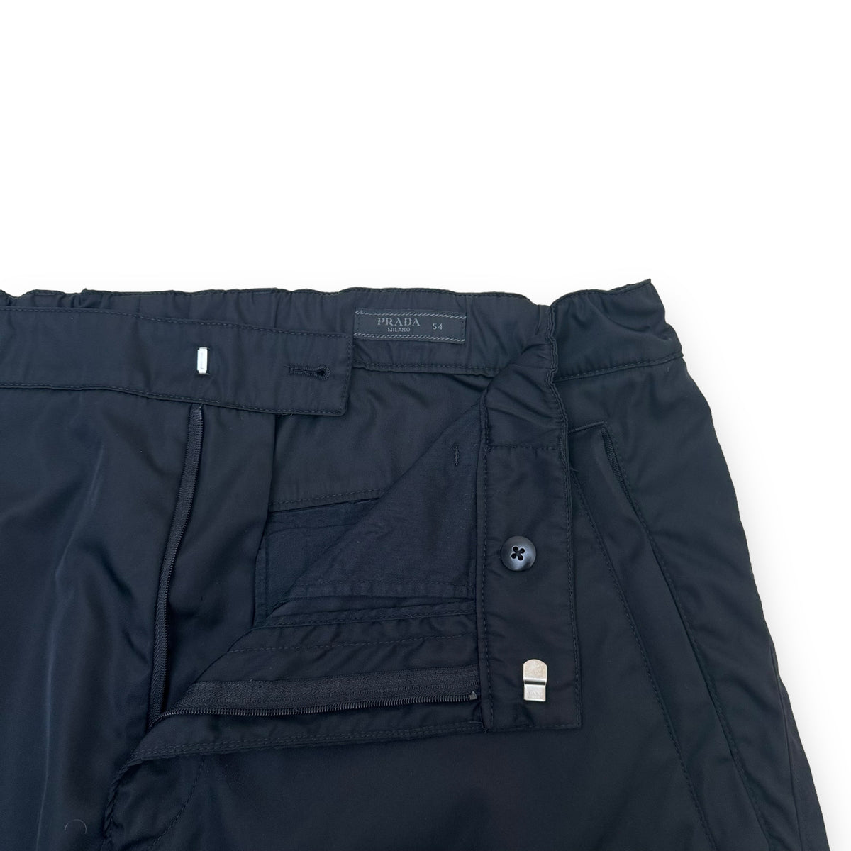 PRADA RE-NYLON GABARDINE TROUSERS BLACK XL