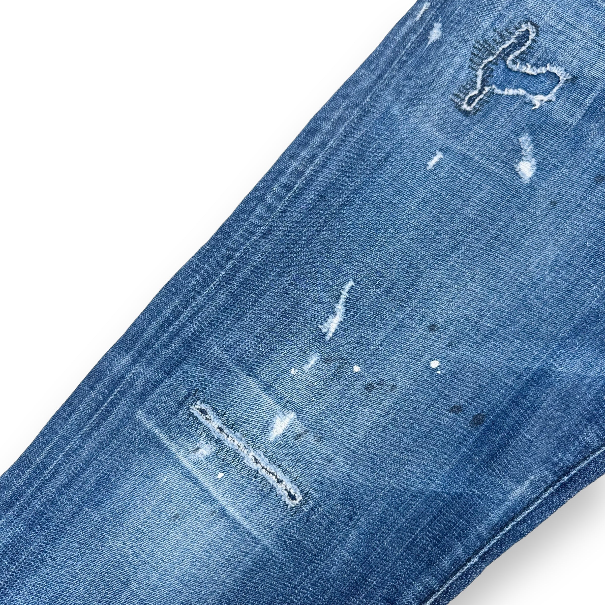 DSQUARED2 DISTRESSED DENIM JEANS BLUE XL