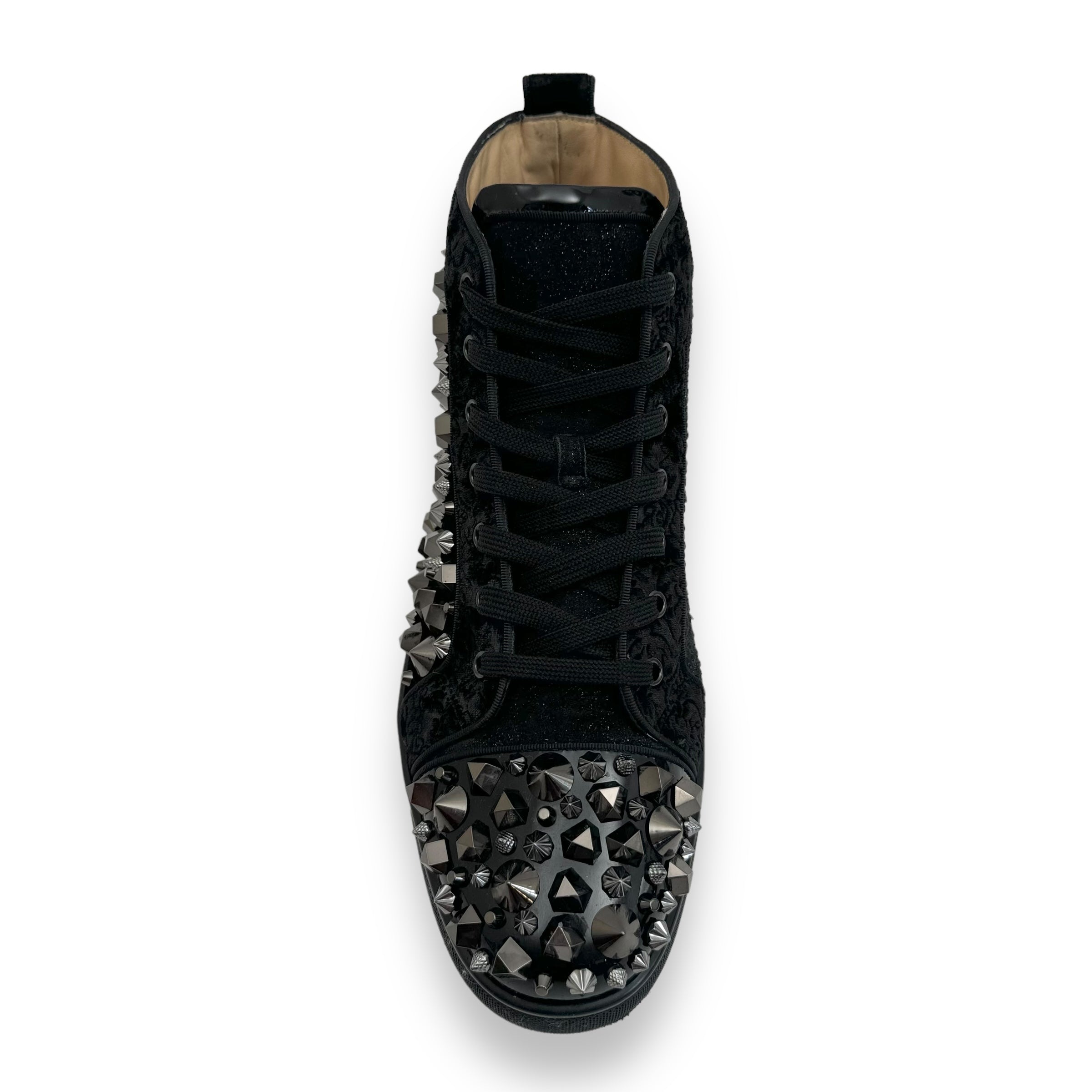 CHRISTIAN LOUBOUTIN SUEDE / LEATHER / VELVET CRYSTAL SNEAKER UK11