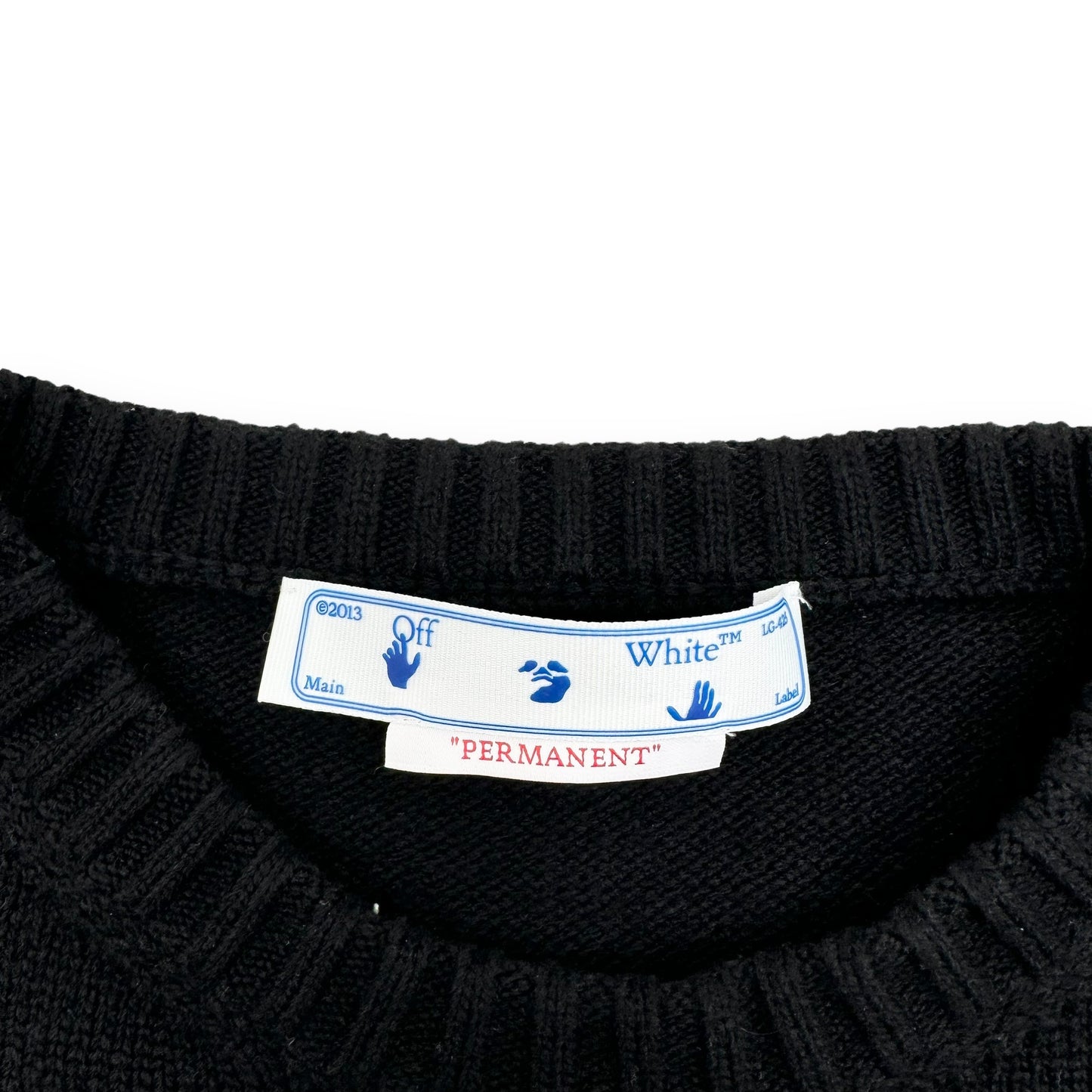 OFF-WHITE DIAGONAL CREWNECK KNIT BLACK / WHITE M