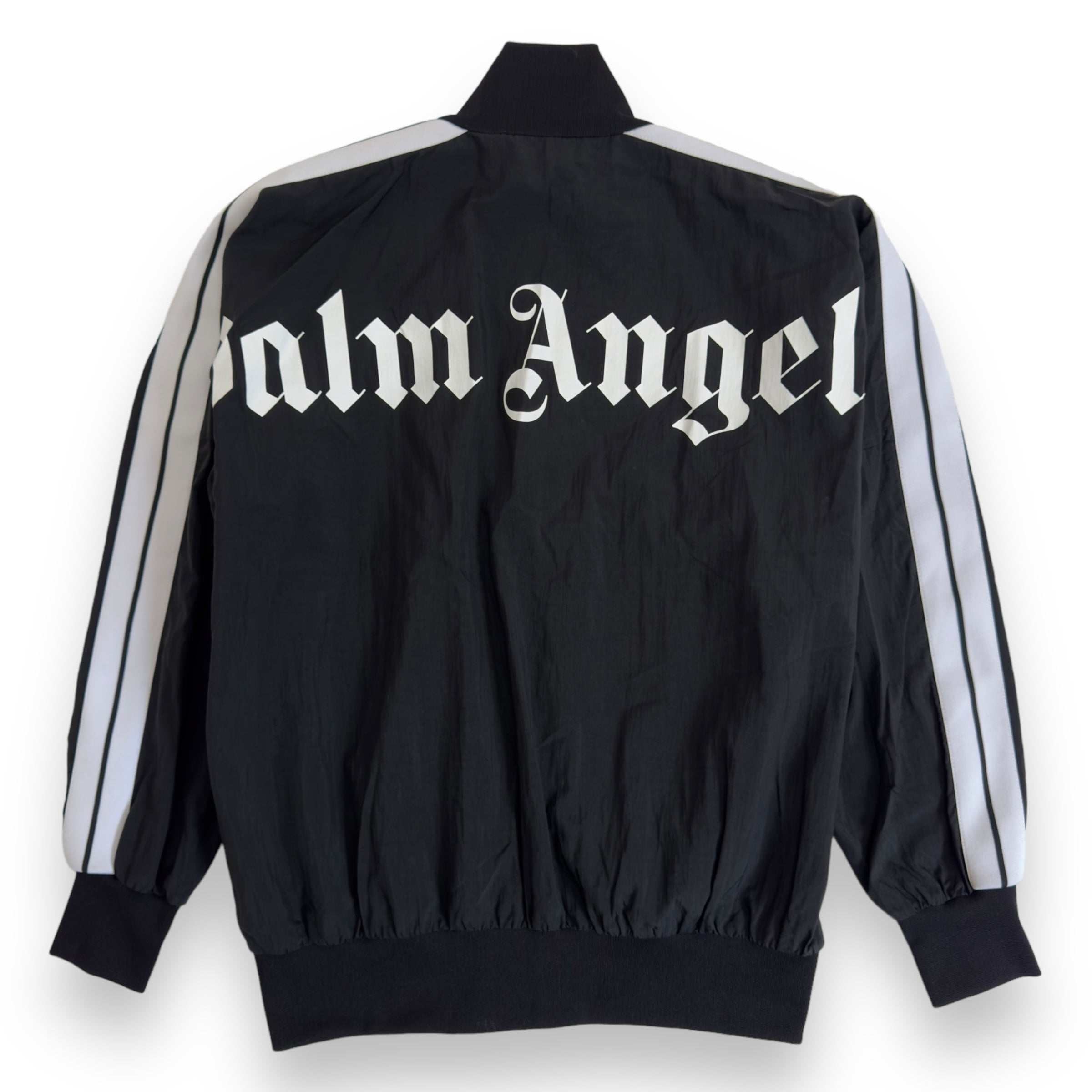 PALM ANGELS LOGO PRINT TRACK JACKET BLACK / WHITE M