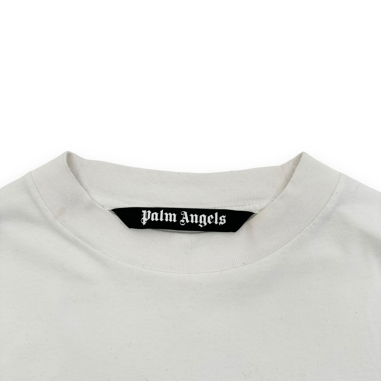 PALM ANGELS LONG-SLEEVE LOGO PRINT T-SHIRT WHITE M