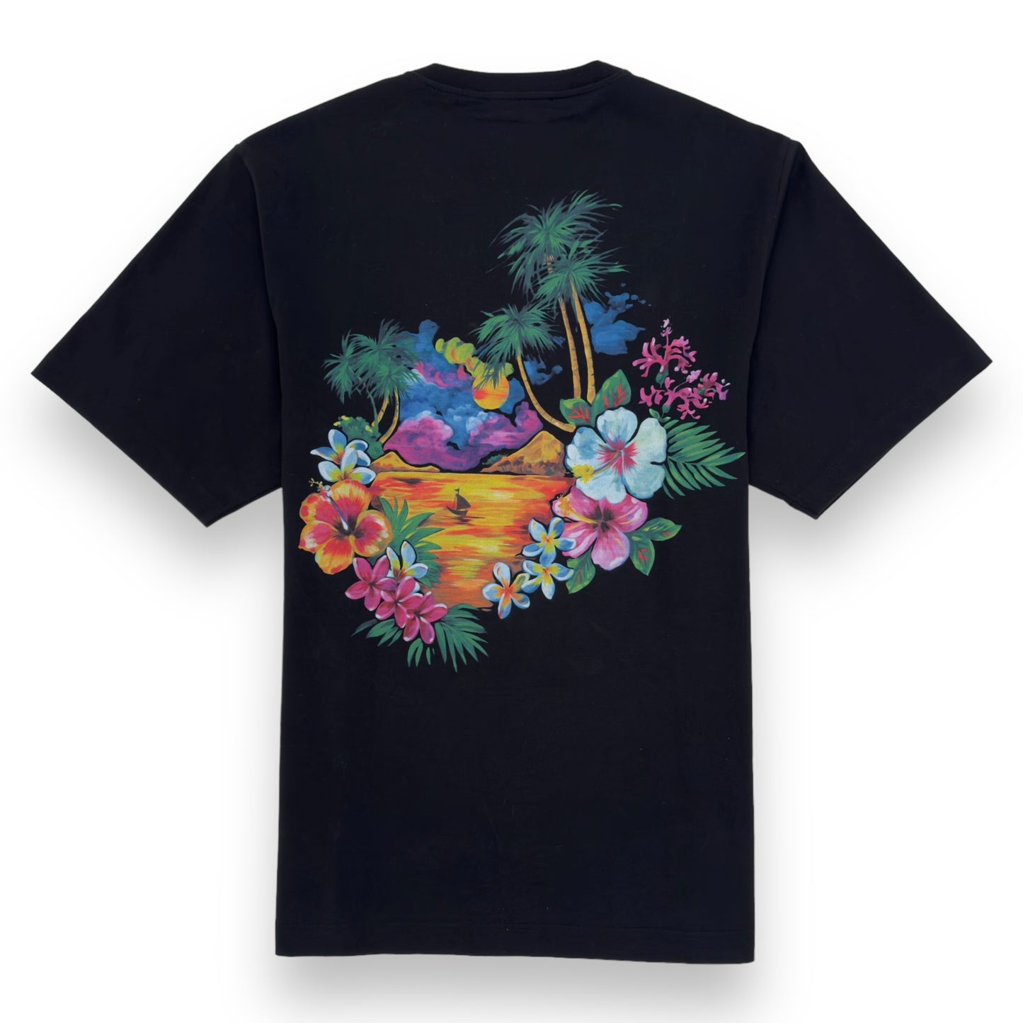 DOLCE&GABBANA FLORAL PRINT T-SHIRT BLACK L