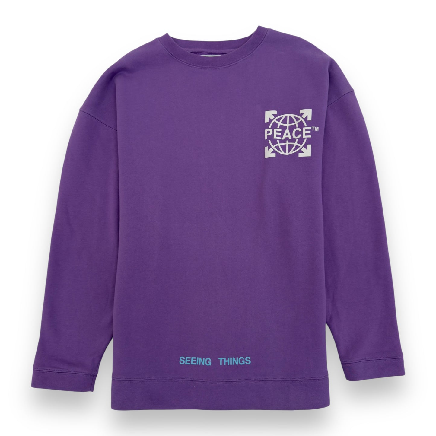 OFF-WHITE PEACE LOGO SWEATSHIRT PURPLE M