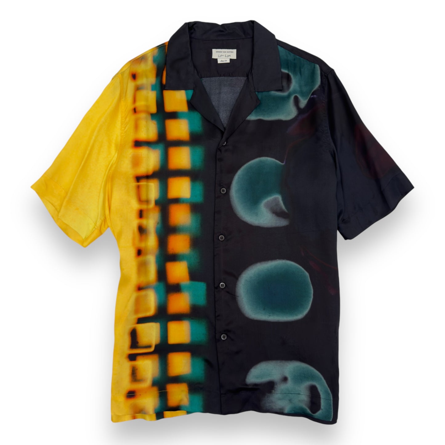 DRIES VAN NOTEN X LEN LYE SS21 CARLTON BUTTON-UP SHIRT BLACK / YELLOW XL