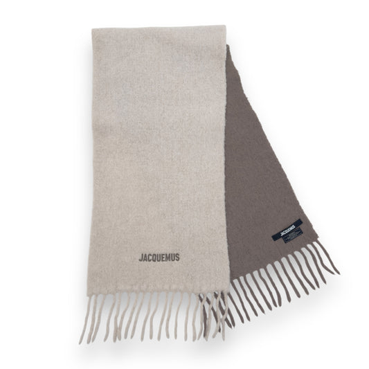 JACQUEMUS L'ÉCHARPE MOISSON ALPACA-BLEND SCARF CREAM / BROWN O/S