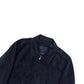 THOM SWEENEY BESPOKE SUEDE COLLARED BOMBER JACKET NAVY M