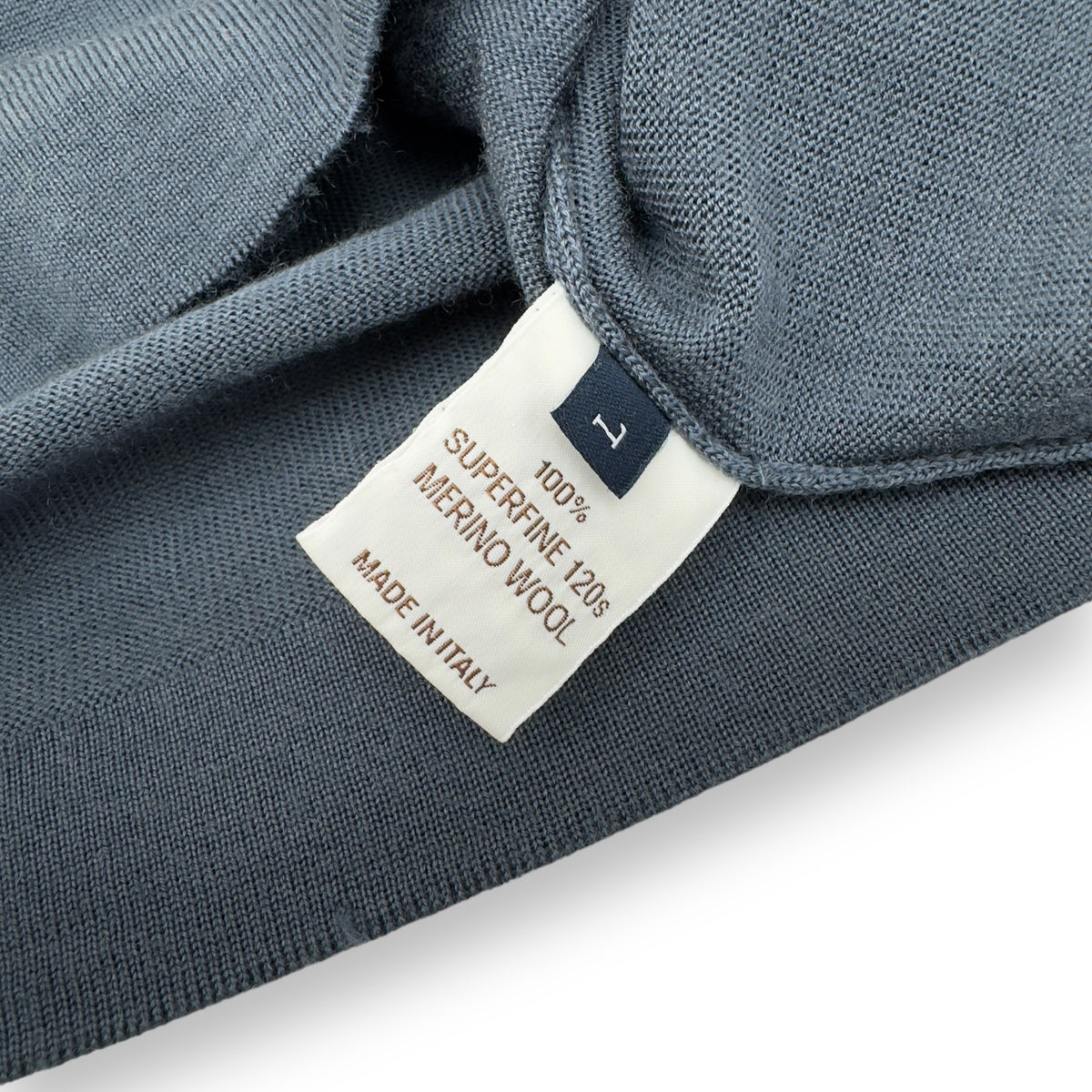THOM SWEENEY MERINO WOOL POLO SHIRT BLUE L
