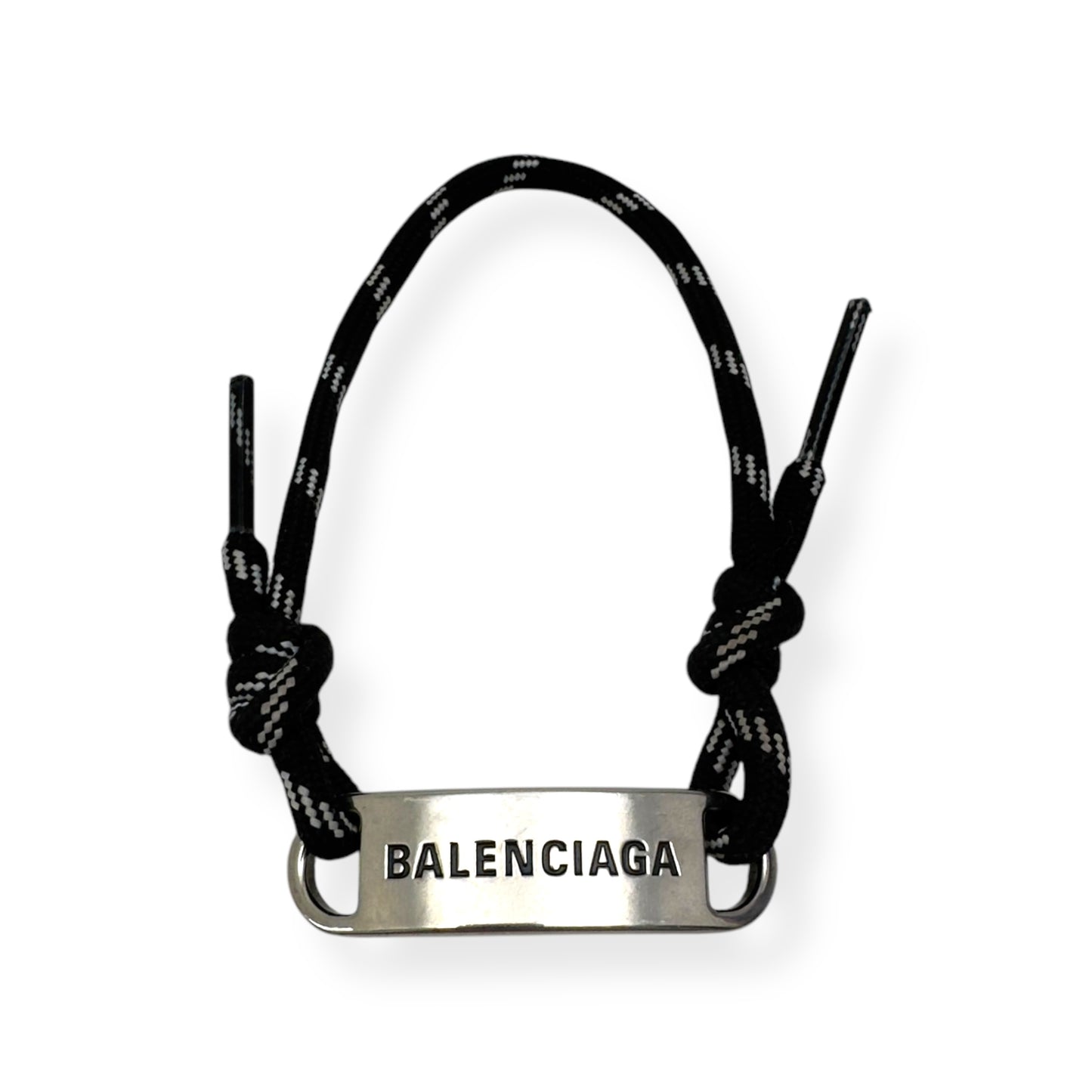 BALENCIAGA PLATE BRACELET SILVER / BLACK