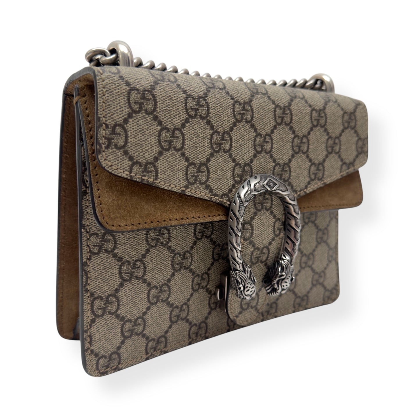 GUCCI GG SUPREME MONOGRAM DIONYSUS CANVAS SHOULDER BAG BEIGE S
