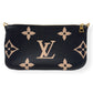LOUIS VUITTON MULTI POUCHETTE ACCESSORIES MONOGRAM EMPREINTE LEATHER BAG BLACK / CREAM