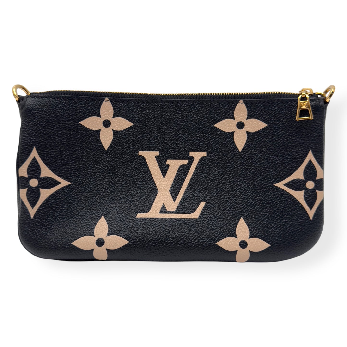 LOUIS VUITTON MULTI POUCHETTE ACCESSORIES MONOGRAM EMPREINTE LEATHER BAG BLACK / CREAM