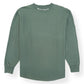 PALM ANGELS SERVICE ANNOUNCEMENT LONG SLEEVE COTTON T-SHIRT GREEN / WHITE XS