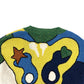 KENZO PARIS V-NECK ABSTRACT CARDIGAN GREEN / YELLOW L