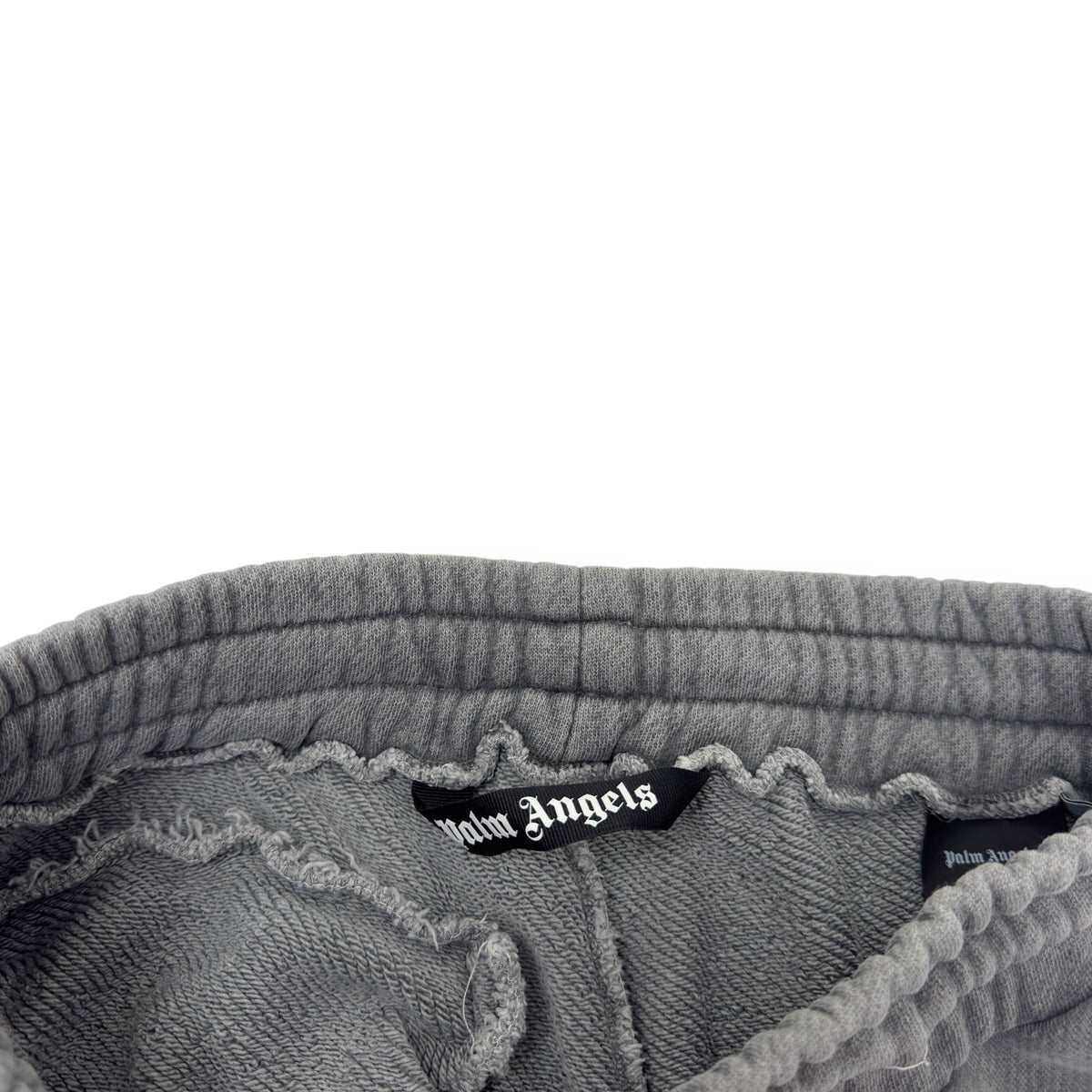 PALM ANGELS CURVED LOGO SWEATPANTS GREY / WHITE S