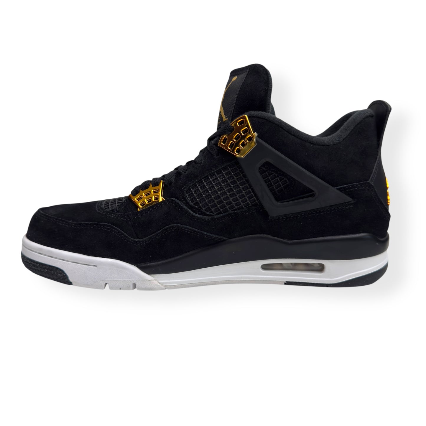 AIR JORDAN 4 RETRO GS SNEAKER ROYALTY BLACK / GOLD UK9.5