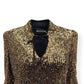 CEFINN JACQUETTA SEQUIN V NECK MAXI DRESS GOLD UK14