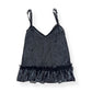 NEEDLES & THREAD SEQUIN RUFFLE PARTY TOP BLACK M