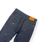 LOUIS VUITTON EMBROIDERED BOOTCUT DENIM TROUSERS INDIGO BLUE W30”