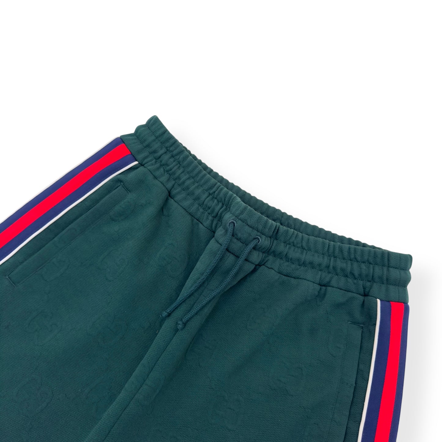 GUCCI GG JACQUARD JERSEY SHORTS FOREST GREEN M