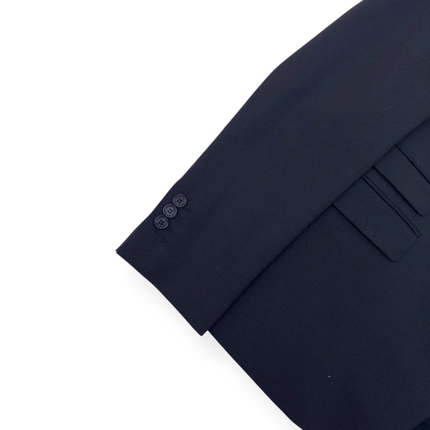 NEIL BARRETT CLASSIC SINGLE BREASTED WOOL BLEND SLIM SUIT BLACK 50 / M