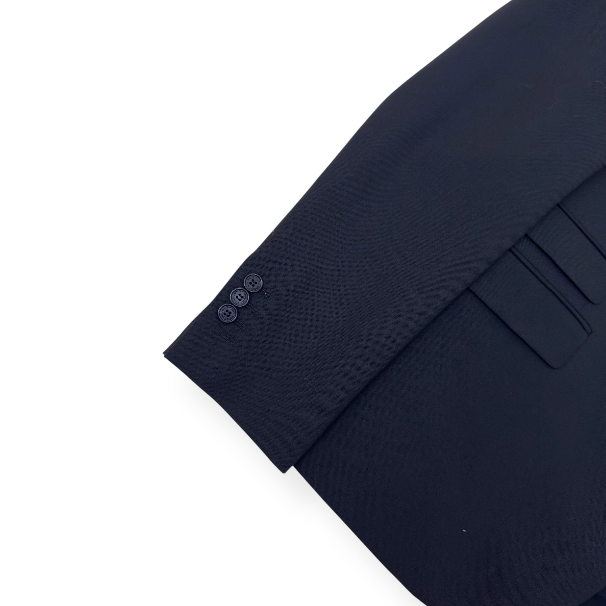 NEIL BARRETT CLASSIC SINGLE BREASTED WOOL BLEND SLIM SUIT BLACK 50 / M