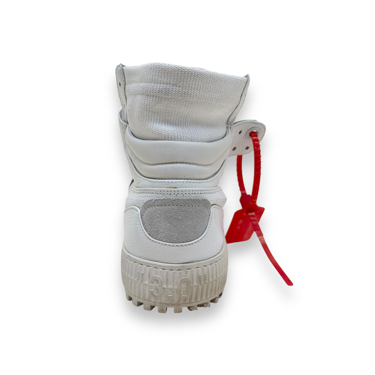 OFF-WHITE OFF-COURT LEATHER HIGH TOP SNEAKER WHITE UK9