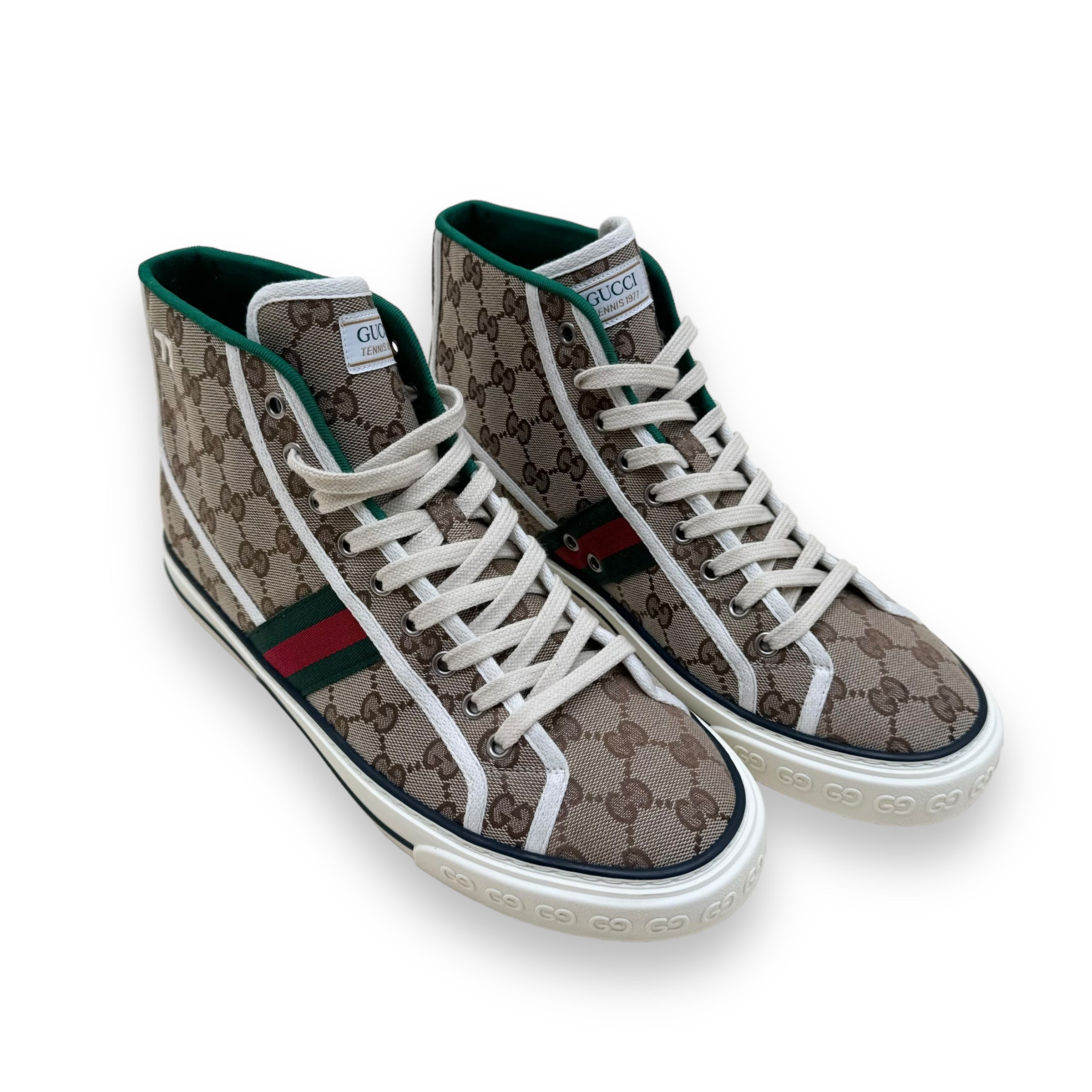 GUCCI GG CANVAS TENNIS 1977 HIGH TOP SNEAKER UK9