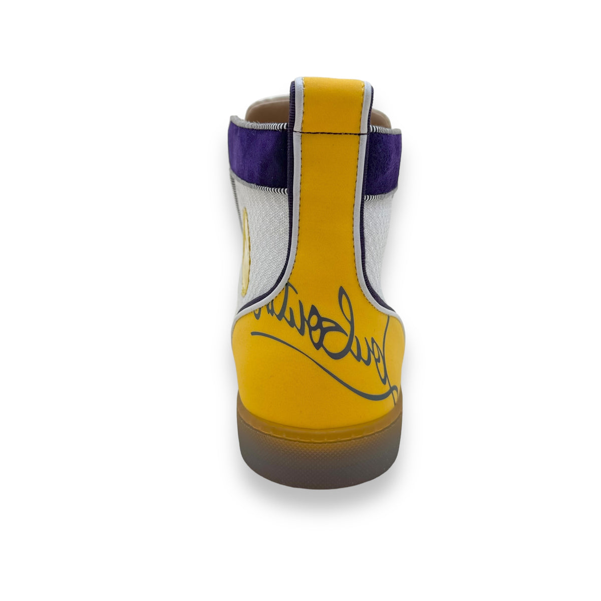 CHRISTIAN LOUBOUTIN ‘LAKERS’ SPIKE HIGH TOP SNEAKER ‘PURPLE YELLOW’ UK9