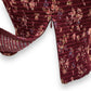 REFORMATION ELLORA FLORAL-PRINT TOP BURGUNDY UK8