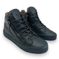 GIUSEPPE ZANOTTI HIGH TOP LEATHER SNEAKER NAVY UK5