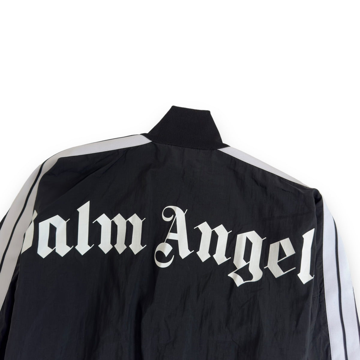 PALM ANGELS LOGO PRINT TRACK JACKET BLACK / WHITE M