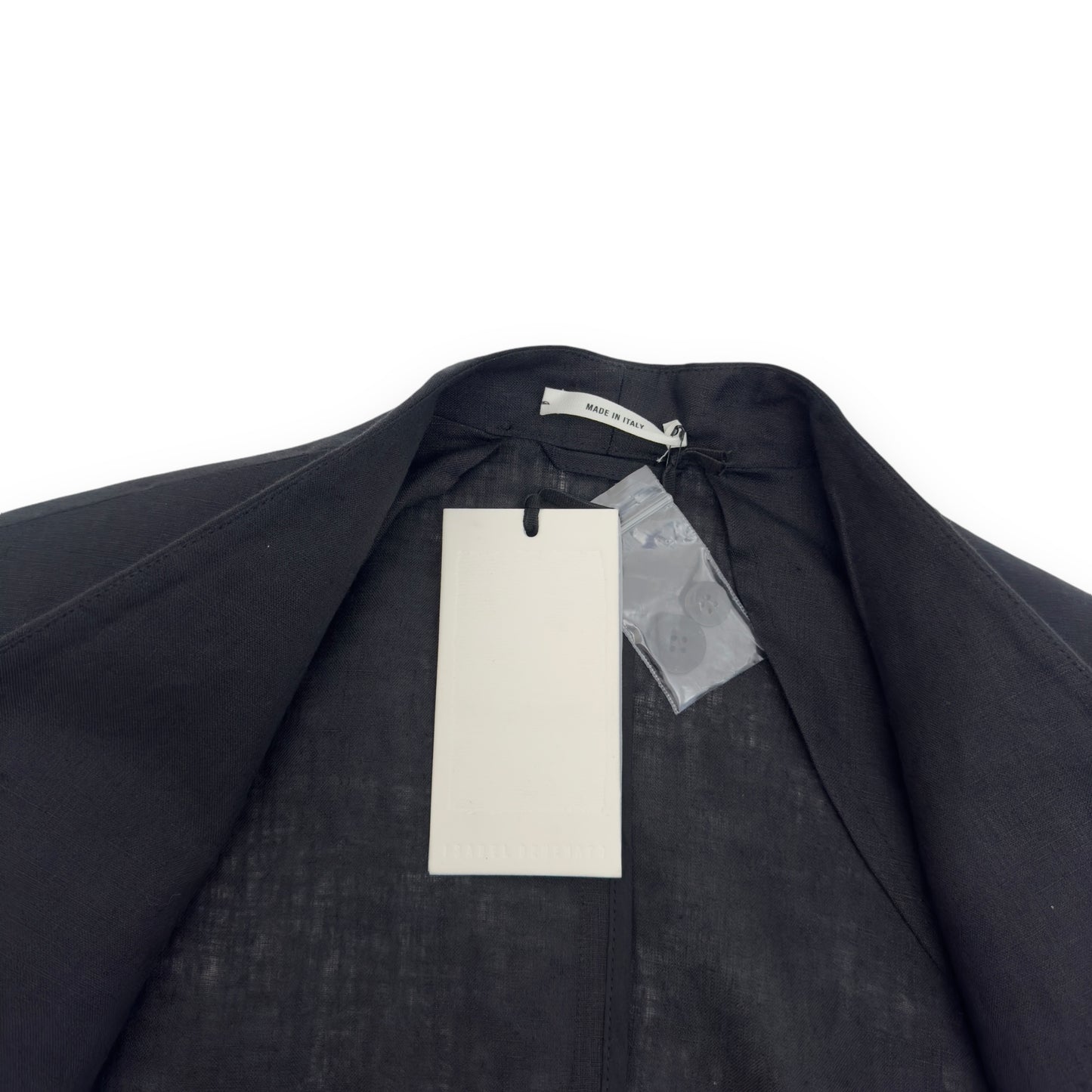 ISABEL BENENATO SS20 SINGLE BREASTED LINEN BLAZER BLACK M