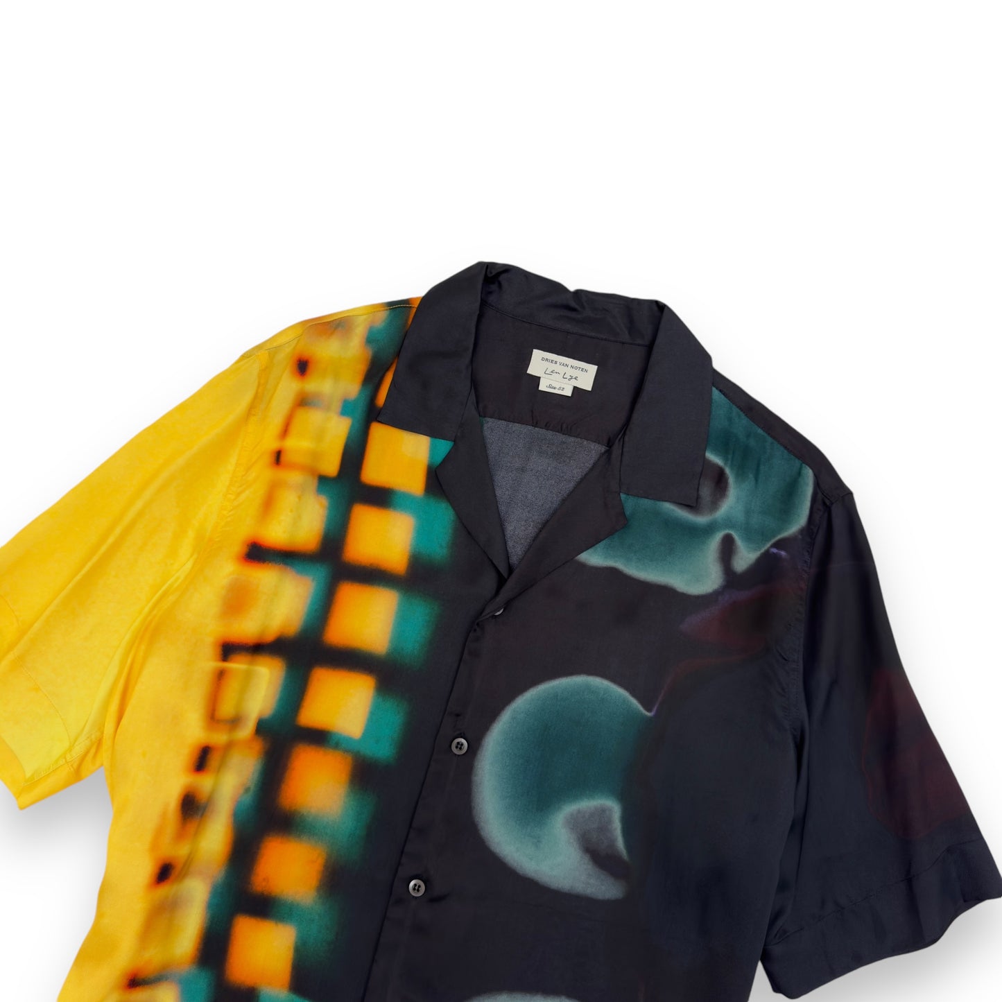 DRIES VAN NOTEN X LEN LYE SS21 CARLTON BUTTON-UP SHIRT BLACK / YELLOW XL