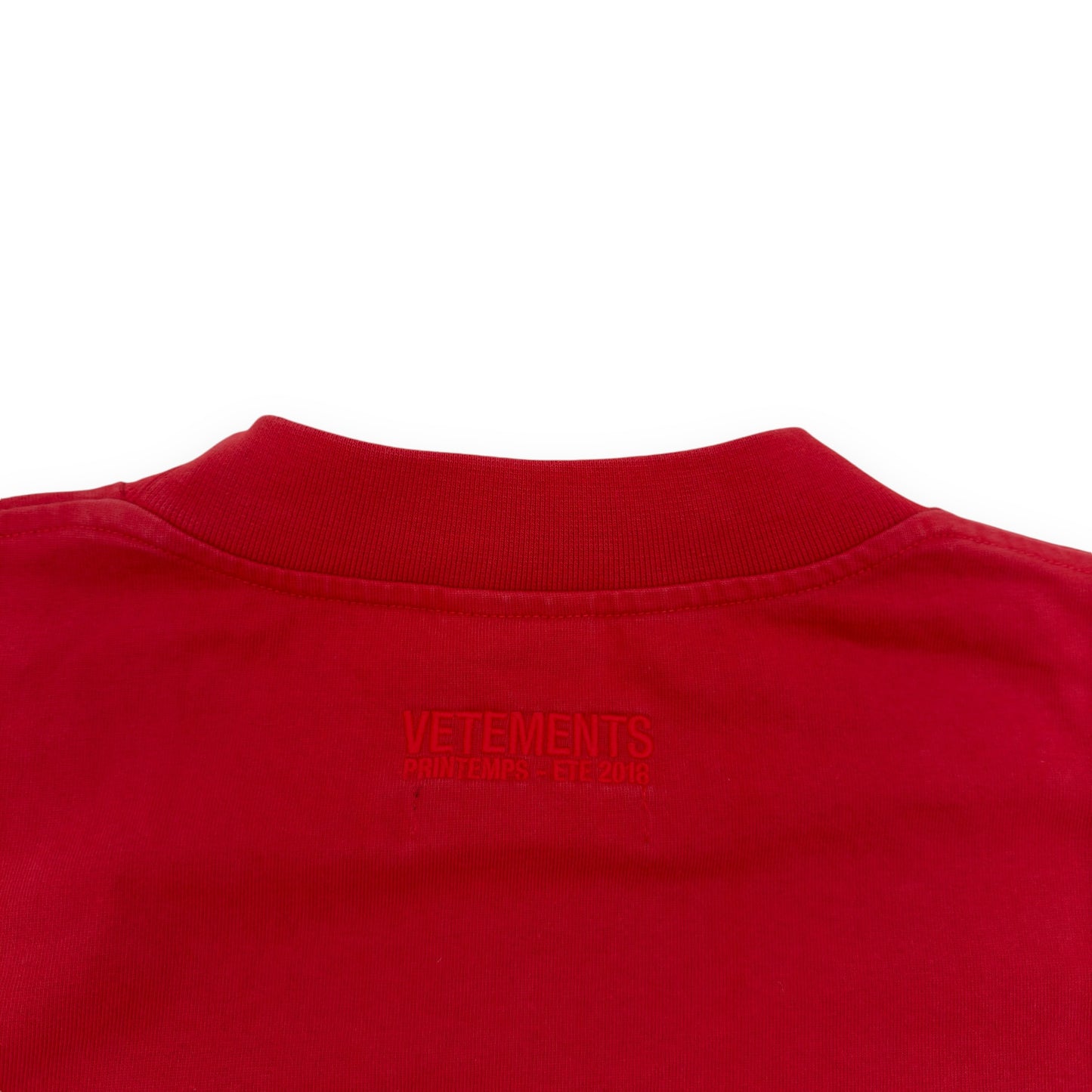 VETEMENTS SS18 TOMMY HILFIGER LONG-SLEEVE T-SHIRT RED L