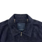 THOM SWEENEY BESPOKE SUEDE COLLARED BOMBER JACKET NAVY M