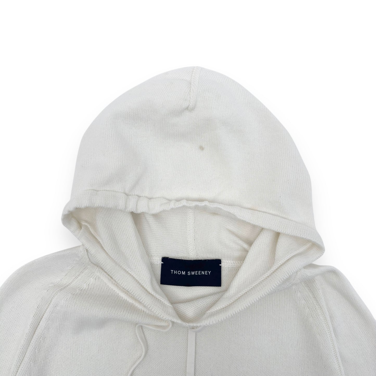 THOM SWEENEY COTTON HOODIE WHITE L