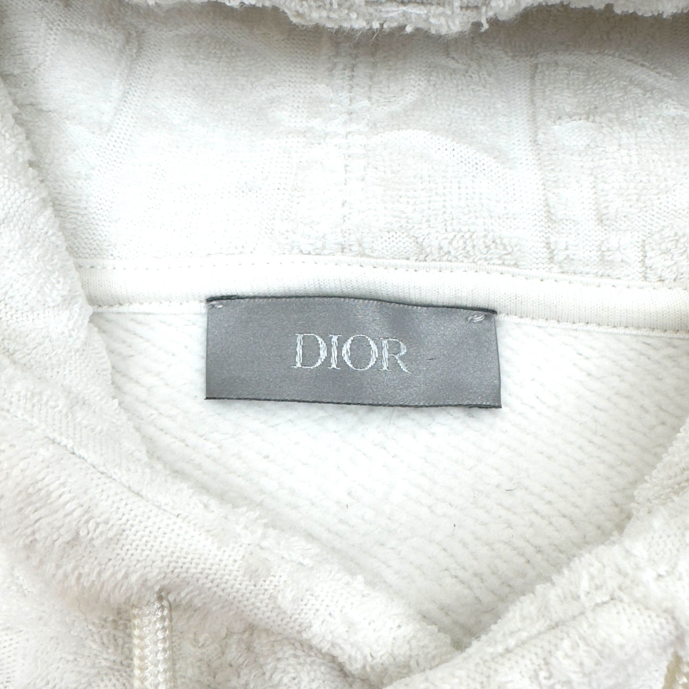 DIOR OBLIQUE RELAXED-FIT HOODIE WHITE L
