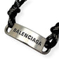 BALENCIAGA PLATE BRACELET SILVER / BLACK