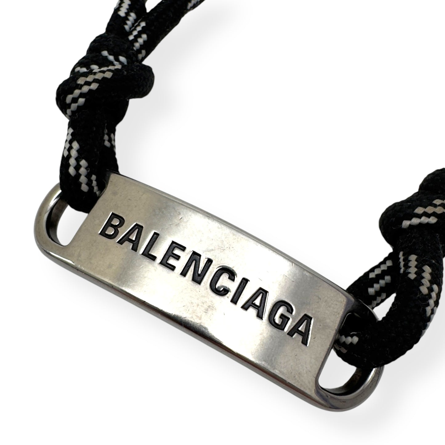 BALENCIAGA PLATE BRACELET SILVER / BLACK