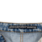 ALEXANDER WANG MONOGRAM HIGH RISE DENIM SHORTS BLUE / WHITE W25”