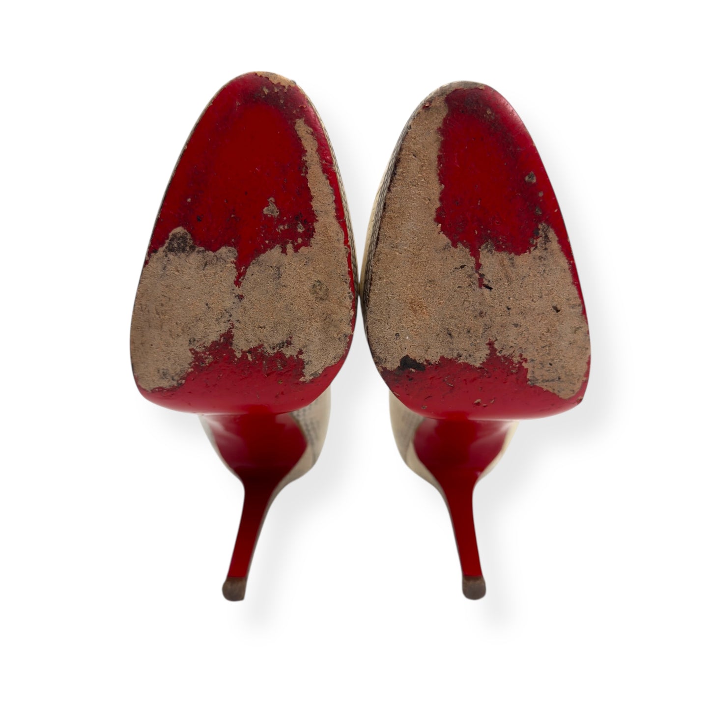 CHRISTIAN LOUBOUTIN 140MM ROCCIA WATER SNAKE BIANCA PUMPS 36 / UK3