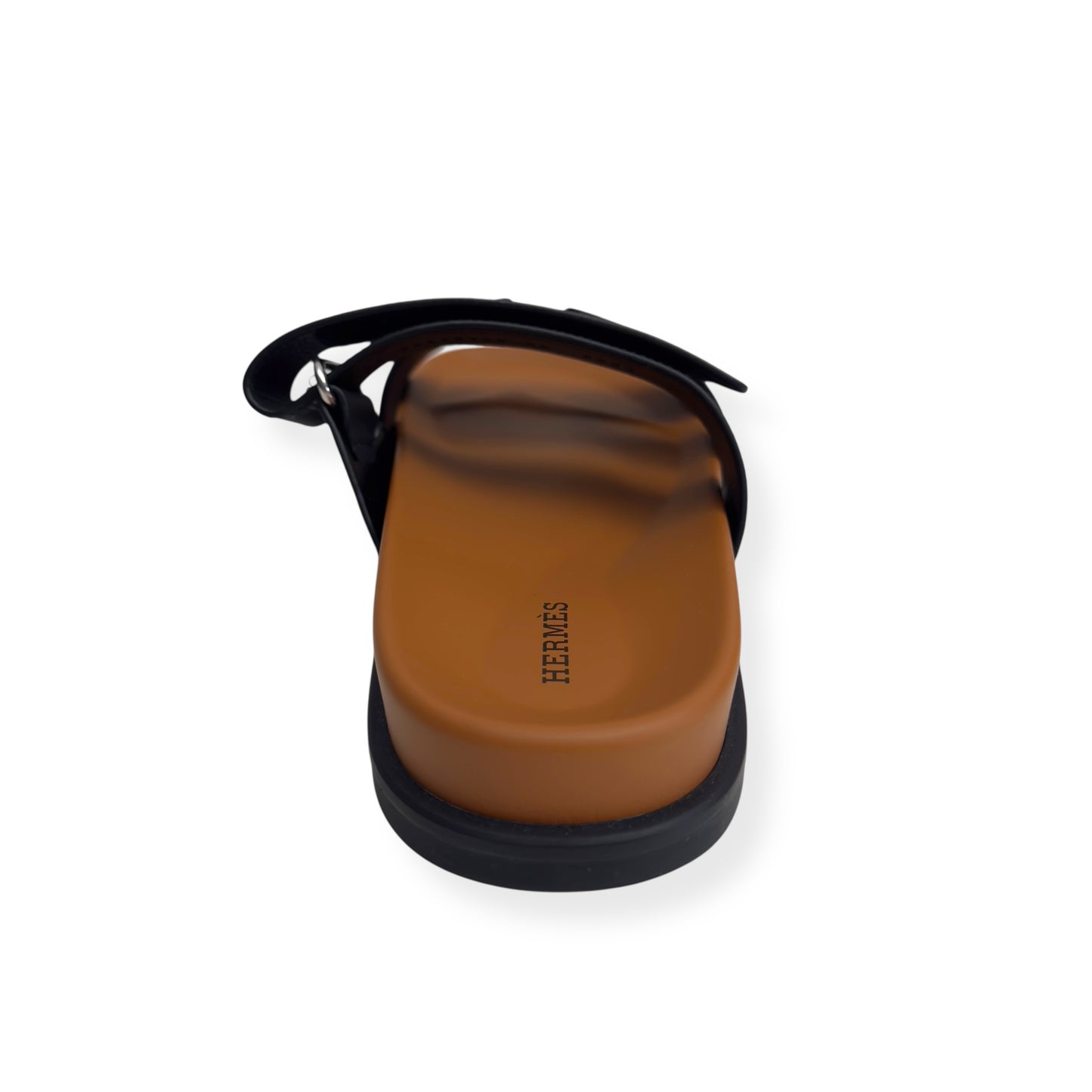 HERMÈS CHYPRE SANDALS NATUREL / BLACK 42 / UK8
