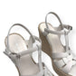 SAINT LAURENT TRIBUTE ESPADRILLE SMOOTH LEATHER  WEDGE WHITE 38 / UK5