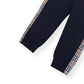 BURBERRY CHECK PANEL SWEATPANTS BLACK M