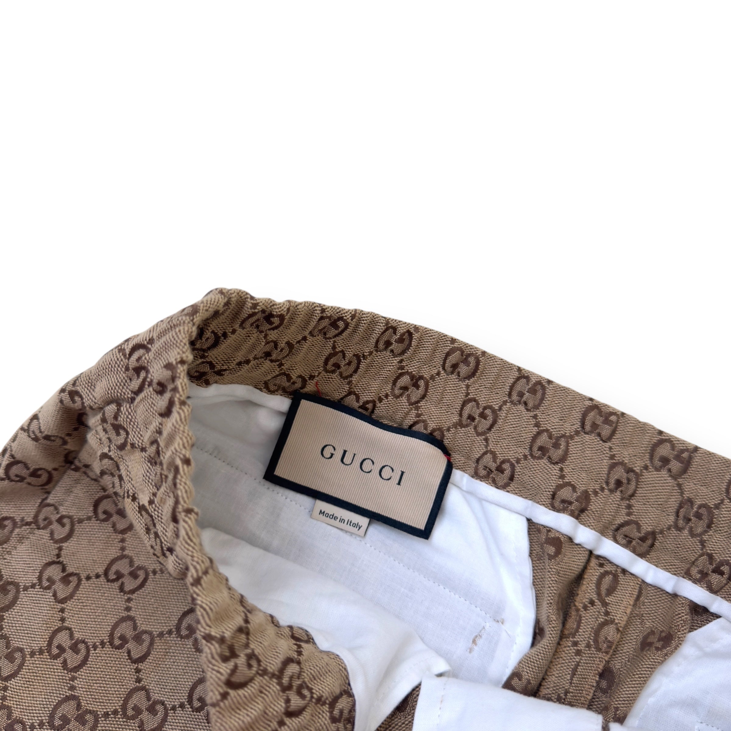 GUCCI GG COTTON CANVAS TROUSERS BEIGE 46 / S