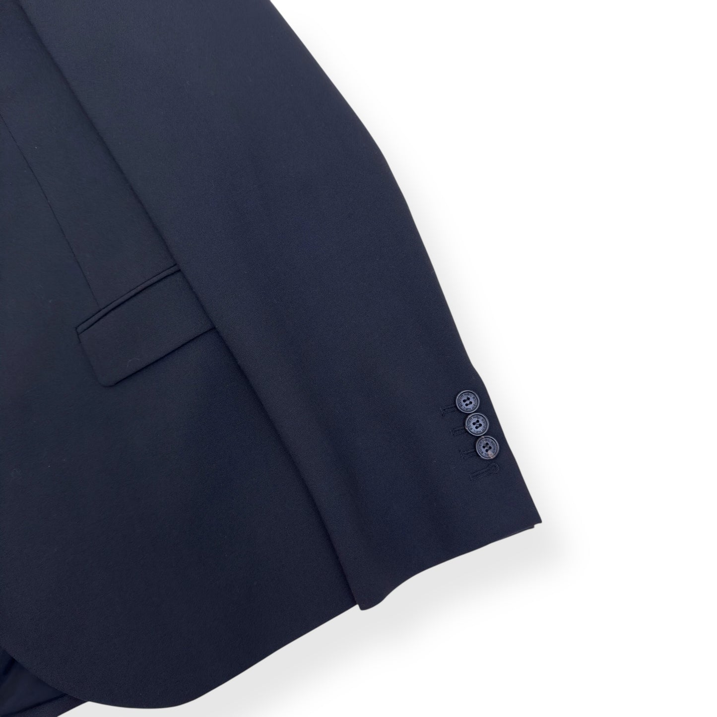 NEIL BARRETT CLASSIC SINGLE BREASTED WOOL BLEND SLIM SUIT BLACK 50 / M